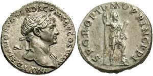 1 Denario Impero romano (27BC-395) Argento Traiano (53-117)