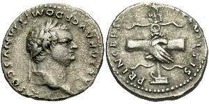 1 Denario Impero romano (27BC-395) Argento Domiziano (51-96)