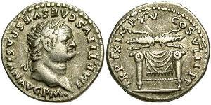 1 Denario Impero romano (27BC-395) Argento Tito (39-81)