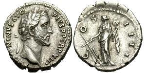 1 Denario Impero romano (27BC-395) Argento Antonino Pio  (86-161)