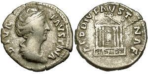 1 Denario Impero romano (27BC-395) Argento Faustina maggiore(105-141)