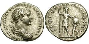 1 Denario Impero romano (27BC-395) Argento Traiano (53-117)