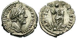 1 Denario Impero romano (27BC-395) Argento Antonino Pio  (86-161)