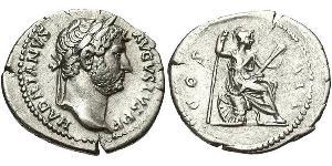 1 Denario Impero romano (27BC-395) Argento Adriano (76 - 138) 