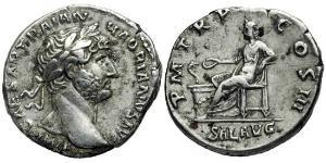 1 Denario Impero romano (27BC-395) Argento Adriano (76 - 138) 