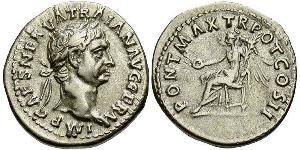 1 Denario Impero romano (27BC-395) Argento Traiano (53-117)