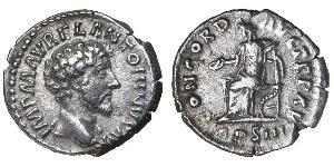 1 Denario Impero romano (27BC-395) Argento Marco Aurelio (121-180)