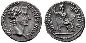 1 Denario Impero romano (27BC-395) Argento Tiberio Claudio Nerone (42 BC-37)