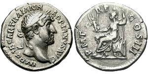 1 Denario Impero romano (27BC-395) Argento Adriano (76 - 138) 