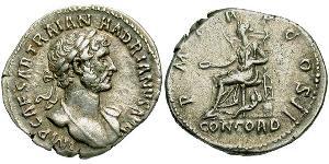 1 Denario Impero romano (27BC-395) Argento Adriano (76 - 138) 