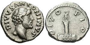 1 Denario Impero romano (27BC-395) Argento Antonino Pio  (86-161)