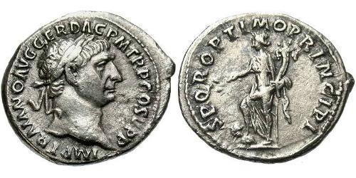 1 Denario Impero romano (27BC-395) Argento Traiano (53-117)