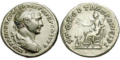 1 Denario Impero romano (27BC-395) Argento Traiano (53-117)