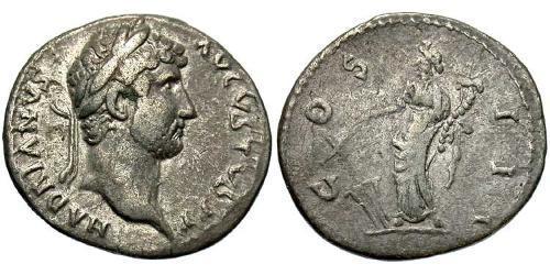 1 Denario Impero romano (27BC-395) Argento Adriano (76 - 138) 