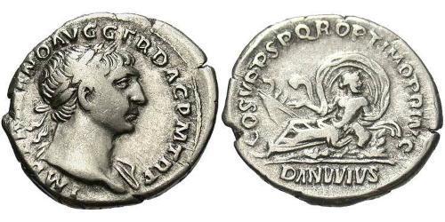 1 Denario Impero romano (27BC-395) Argento Traiano (53-117)