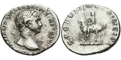 1 Denario Impero romano (27BC-395) Argento Traiano (53-117)