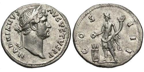 1 Denario Impero romano (27BC-395) Argento Adriano (76 - 138) 