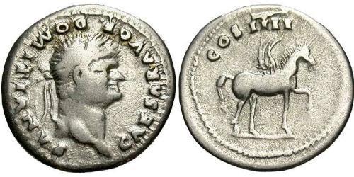 1 Denario Impero romano (27BC-395) Argento Domiziano (51-96)