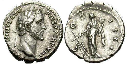 1 Denario Impero romano (27BC-395) Argento Antonino Pio  (86-161)