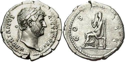 1 Denario Impero romano (27BC-395) Argento Adriano (76 - 138) 