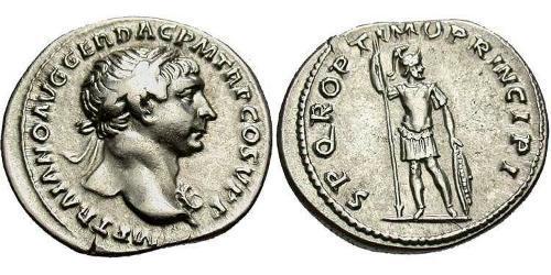 1 Denario Impero romano (27BC-395) Argento Traiano (53-117)