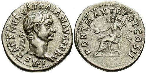 1 Denario Impero romano (27BC-395) Argento Traiano (53-117)