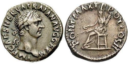 1 Denario Impero romano (27BC-395) Argento Traiano (53-117)