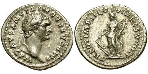 1 Denario Impero romano (27BC-395) Argento Domiziano (51-96)