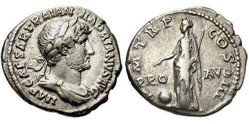 1 Denario Impero romano (27BC-395) Argento Adriano (76 - 138) 