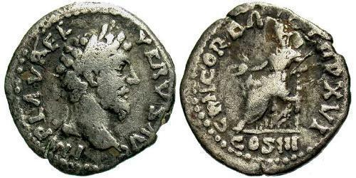 1 Denario Impero romano (27BC-395) Argento Lucio Vero (130-169)