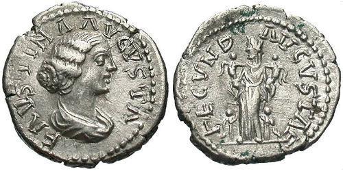 1 Denario Impero romano (27BC-395) Argento Faustina II (130-175)