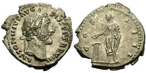 1 Denario Impero romano (27BC-395) Argento Antonino Pio  (86-161)