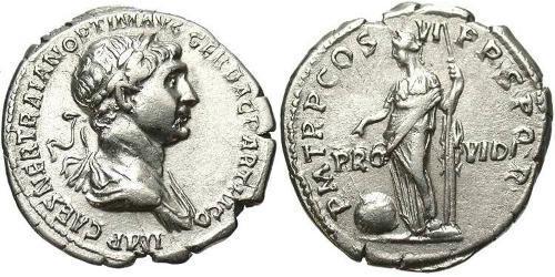 1 Denario Impero romano (27BC-395) Argento Traiano (53-117)