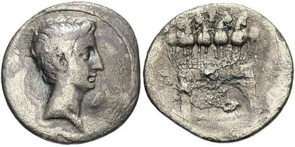 1 Denario Impero romano (27BC-395) Argento Augustus (63BC- 14) 