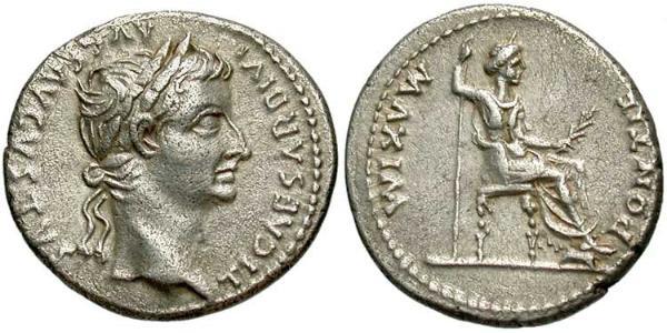 1 Denario Impero romano (27BC-395) Argento Tiberio Claudio Nerone (42 BC-37)
