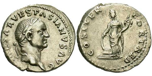 1 Denario Impero romano (27BC-395) Argento Vespasiano (9-79)