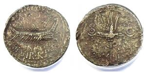 1 Denario Repubblica romana (509BC-27BC) Argento Marco Antonio (83BC-30BC)