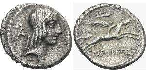 1 Denario Repubblica romana (509BC-27BC) Argento 