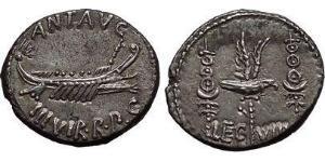 1 Denario Repubblica romana (509BC-27BC) Argento Marco Antonio (83BC-30BC)