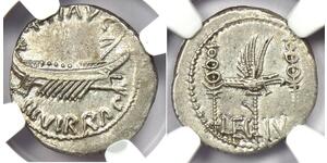 1 Denario Repubblica romana (509BC-27BC) Argento Marco Antonio (83BC-30BC)