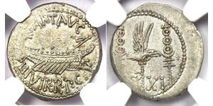 1 Denario Repubblica romana (509BC-27BC) Argento Marco Antonio (83BC-30BC)