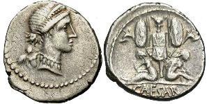 1 Denario Repubblica romana (509BC-27BC) Argento Giulio Cesare (100BC- 44 BC)