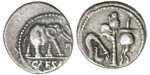 1 Denario Repubblica romana (509BC-27BC) Argento Giulio Cesare (100BC- 44 BC)