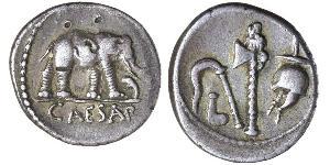 1 Denario Repubblica romana (509BC-27BC) Argento Giulio Cesare (100BC- 44 BC)