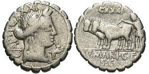 1 Denario Repubblica romana (509BC-27BC) Argento 