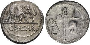 1 Denario Repubblica romana (509BC-27BC) Argento Giulio Cesare (100BC- 44 BC)