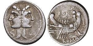 1 Denario Repubblica romana (509BC-27BC) Argento 