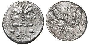 1 Denario Repubblica romana (509BC-27BC) Argento 