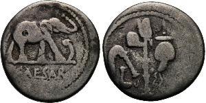 1 Denario Repubblica romana (509BC-27BC) Argento Giulio Cesare (100BC- 44 BC)