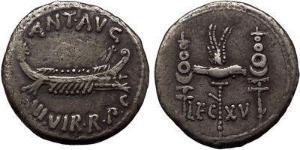 1 Denario Repubblica romana (509BC-27BC) Argento Marco Antonio (83BC-30BC)